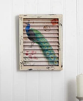 Nearly Natural Peacock Window Shutter Wall Decor