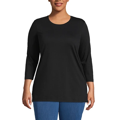 Lands' End Plus 3/4 Sleeve Cotton Supima Tunic