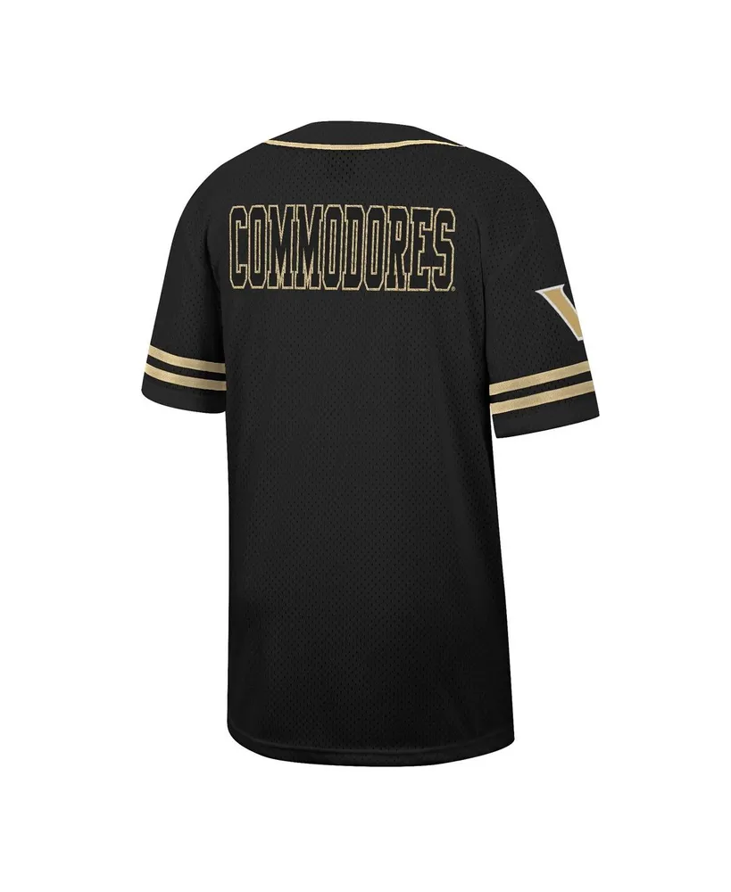 Men's Colosseum Black Vanderbilt Commodores Free Spirited Mesh Button-Up Baseball Jersey