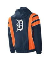 Men's Starter Navy Detroit Tigers Impact Hoodie Half-Zip Jacket