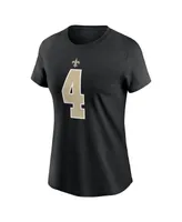 Women's Nike Derek Carr Black New Orleans Saints Player Name and Number T-shirt