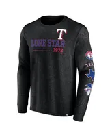 Men's Fanatics Black Texas Rangers High Whip Pitcher Long Sleeve T-shirt