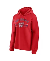 Women's Fanatics Red Washington Nationals Perfect Play Raglan Pullover Hoodie