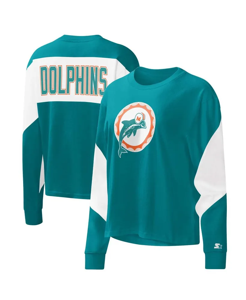 Women's Long-Sleeve Cropped Miami Dolphins Tee, Women's Tops