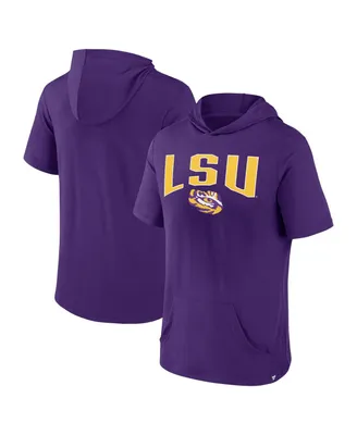 Men's Fanatics Purple Lsu Tigers Outline Lower Arch Hoodie T-shirt
