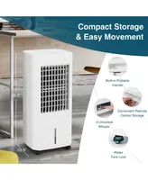 Costway 3-In-1 Evaporative Air Cooler w/ Humidifier & Fan Portable Rolling Swamp Cooler