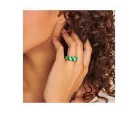 Women's Enamel Croissant Ring