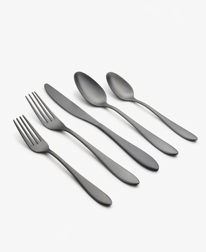 Cambridge Silversmiths Lorenn Black Satin 20-Piece Flatware Set, Service for 4