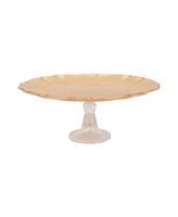 Vietri Baroque Glass Gold Cake Stand 12.25"