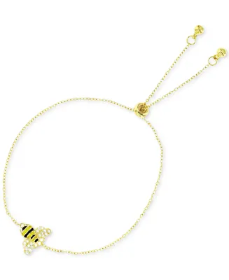 Cubic Zirconia & Enamel Bee Bolo Bracelet