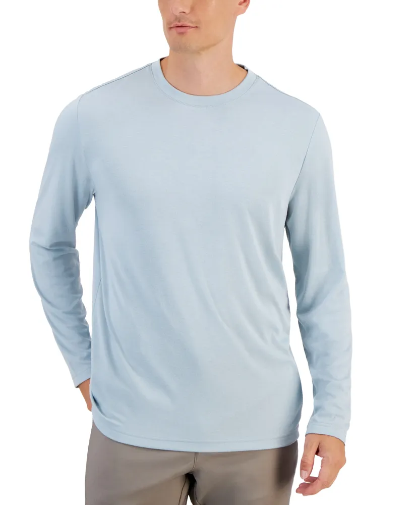 Alfani Alfatech Long Sleeve Crewneck T-Shirt, Created for Macy's