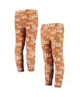 Big Girls ZooZatz Texas Orange, White Texas Longhorns Stacked Mascot Leggings