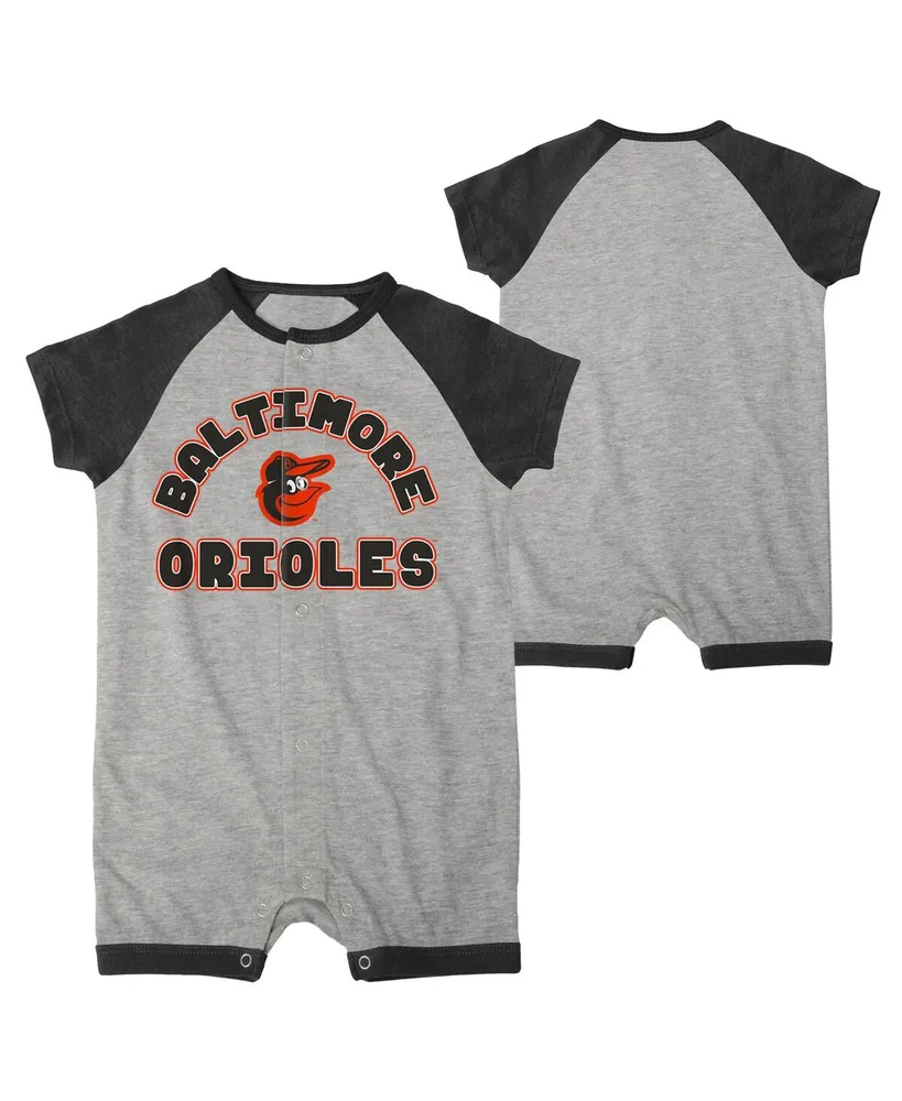 Houston Astros Newborn & Infant Extra Base Hit Raglan Full-Snap Romper -  Heather Gray