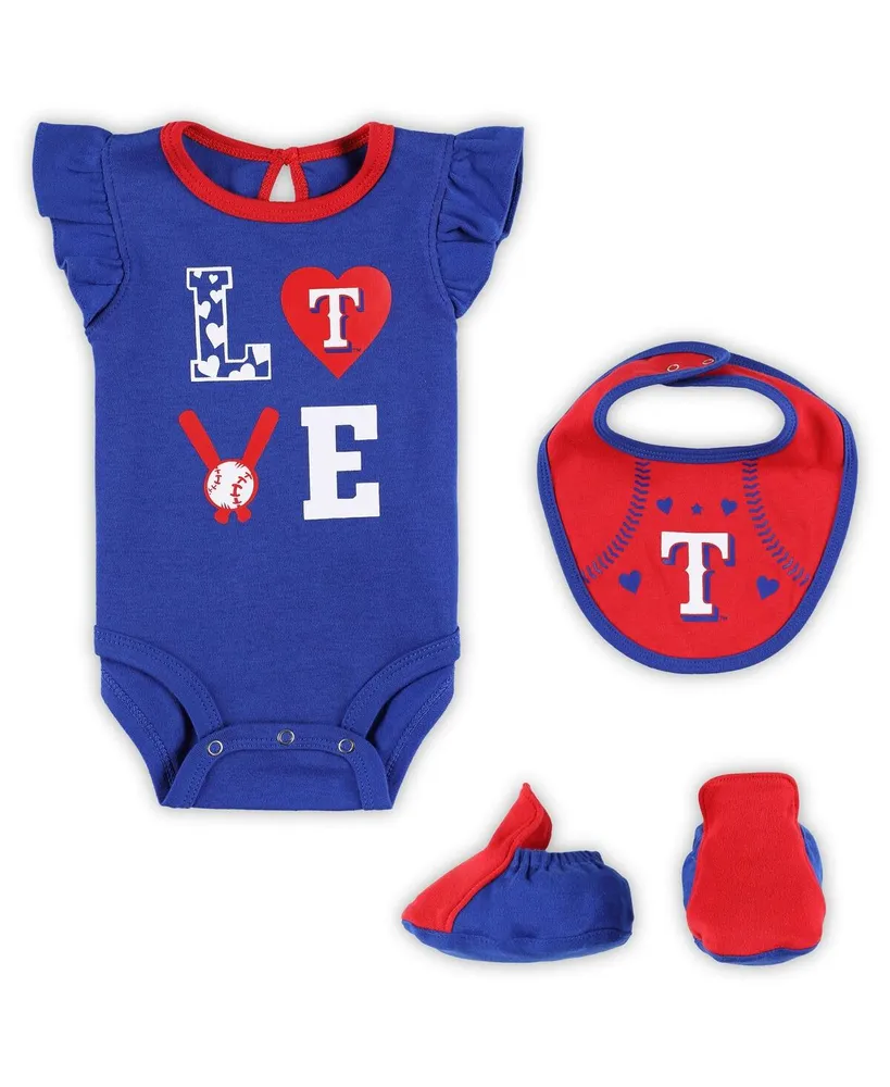 Newborn & Infant Mitchell & Ness Royal/Red Buffalo Bills Throwback Bodysuit Bib & Booties Set