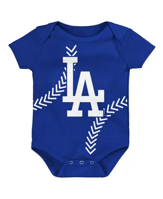 Newborn and Infant Boys Girls Royal Los Angeles Dodgers Running Home Bodysuit