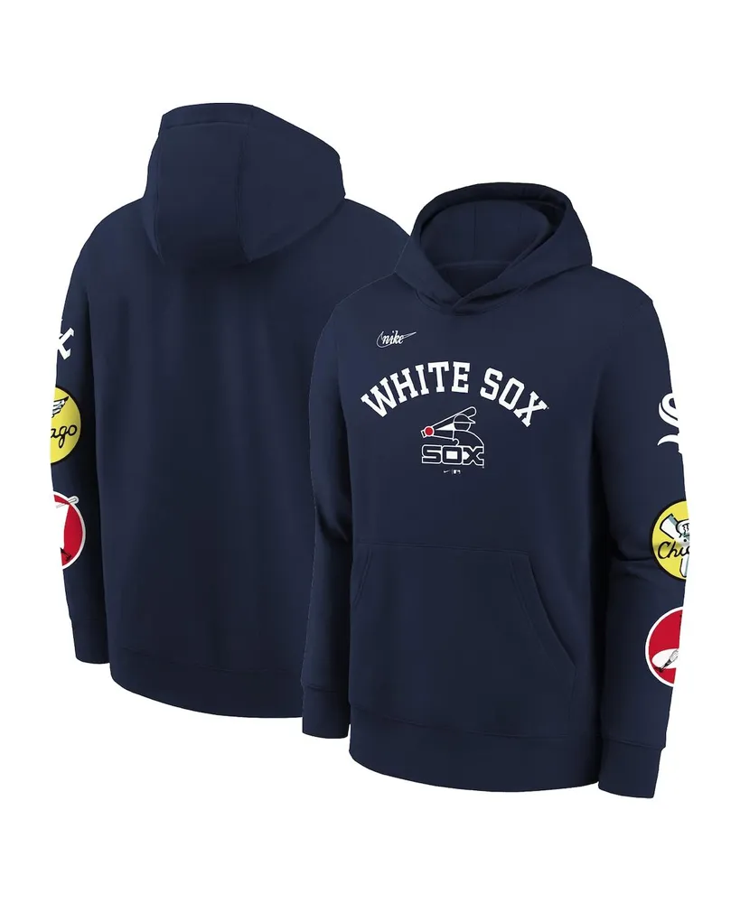 Big Boys and Girls Nike Navy Chicago White Sox Rewind Lefty Pullover Hoodie