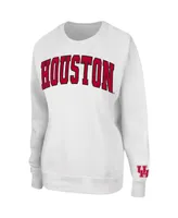 Women's Colosseum White Houston Cougars Campanile Pullover Sweatshirt