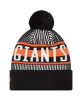 Men's Fanatics Black San Francisco Giants Striped Cuffed Knit Hat with Pom