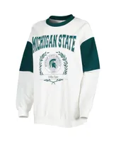 Women's Gameday Couture White Michigan State Spartans It's A Vibe Dolman Pullover Sweatshirt