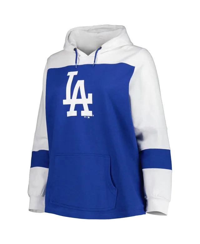 New Era Women's Heathered Royal, White Los Angeles Dodgers Colorblock  Tri-Blend Pullover Hoodie - Macy's