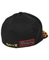 Men's Hurley Black Nascar Tri-Blend Flex Fit Hat