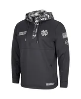 Men's Colosseum Charcoal Notre Dame Fighting Irish Oht Military-Inspired Appreciation Digital Camo Quarter-Zip Hoodie