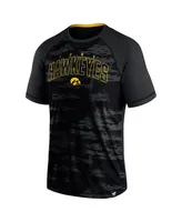 Men's Fanatics Black Iowa Hawkeyes Arch Outline Raglan T-shirt