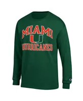 Men's Champion Green Miami Hurricanes High Motor Long Sleeve T-shirt