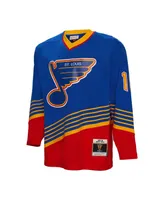 Men's Mitchell & Ness Brett Hull Blue St. Louis Blues 1995 Line Player Jersey