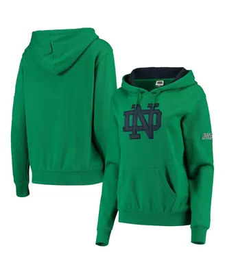 Women's Stadium Athletic Kelly Green Notre Dame Fighting Irish Big Logo Pullover Hoodie