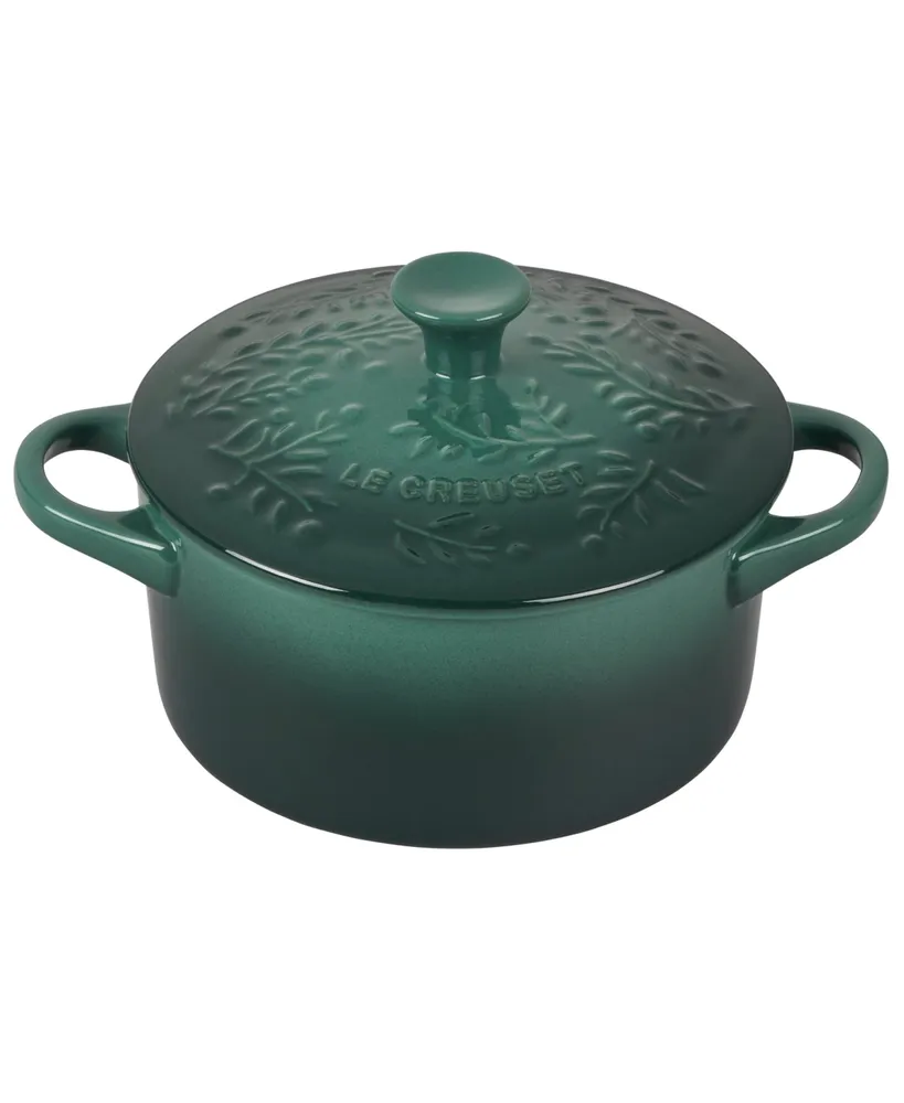 Le Creuset Stoneware 24 oz Round Cocotte with Embossed Olive Branch