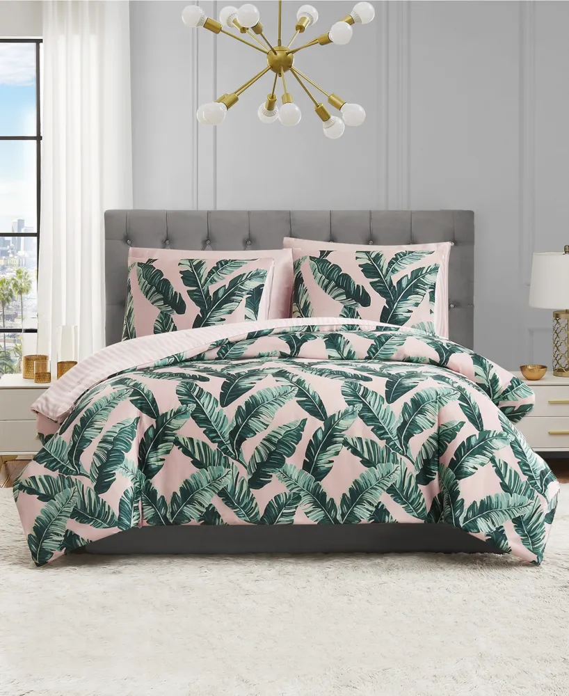 Juicy Couture Tropical Palm 2 Piece Reversible Comforter Set, Twin/ Twin Xl