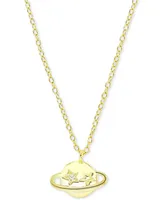 Cubic Zirconia Saturn Pendant Necklace, 13" + 2" extender