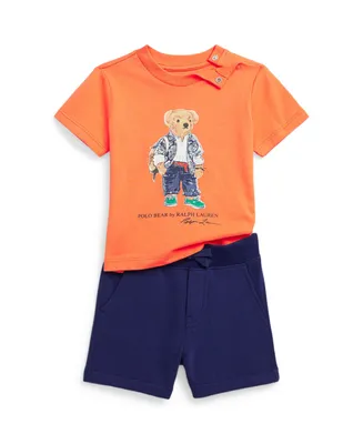 Polo Ralph Lauren Baby Boys Bear T Shirt and Shorts, 2 Piece Set