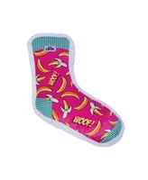 JoJo Modern Pets Squeaking Banana Printed Sock Comfort Plush Dog Chew Toy