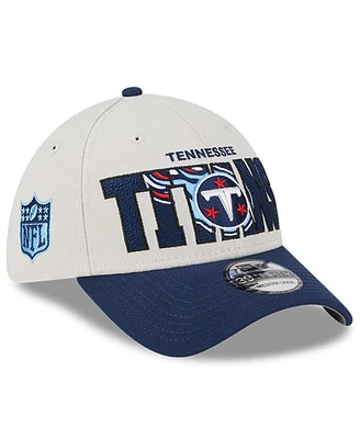 Men's New Era Stone, Navy Tennessee Titans 2023 Nfl Draft 39THIRTY Flex Hat