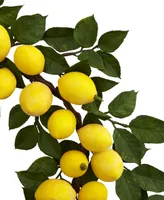 Nearly Natural 24" Artificial Lemon Wreath