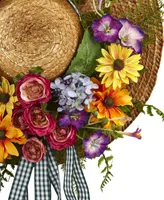 Nearly Natural Mixed Flower Hat Wreath