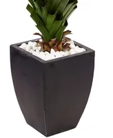 Nearly Natural 4.5' Spiked Agave Indoor/Outdoor Artificial Plant in Black Planter