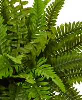 Nearly Natural Boston Fern Artificial Plant in White Planter