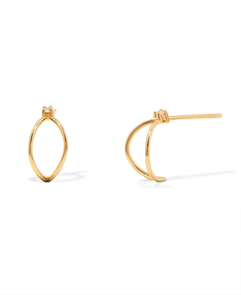 brook & york White Topaz 14K Gold-Plated Vermeil Tinsley Earrings