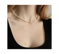 Joey Baby 18K Gold Plated Freshwater Pearls with Glass Gold Beads - Emili Necklace 17" For Women