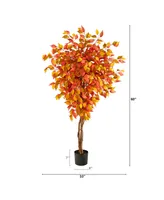 Nearly Natural Autumn Ficus Artificial Fall Tree