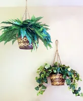 Nearly Natural Boston Fern Artificial Plant Hanging Basket