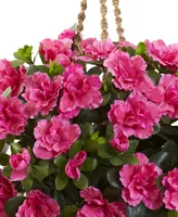 Nearly Natural Azalea Flowering Artificial Plant Hanging Basket