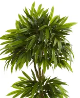 Nearly Natural 5.5' Mango Artificial Tree in Black Wash Planter Uv Resistant