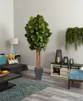 Nearly Natural Fiddle Leaf Artificial Tree in Slate Planter