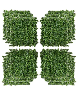 Outsunny 12 Piece Artificial Leaf Privacy Fence, 20" x 20" Faux Vine Greenery Wall Decoration, Indoor Outdoor Garden Decor, Sweet Potato Shape