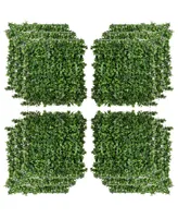 Outsunny 12 Piece Artificial Leaf Privacy Fence, 20" x 20" Faux Vine Greenery Wall Decoration, Indoor Outdoor Garden Decor, Sweet Potato Shape
