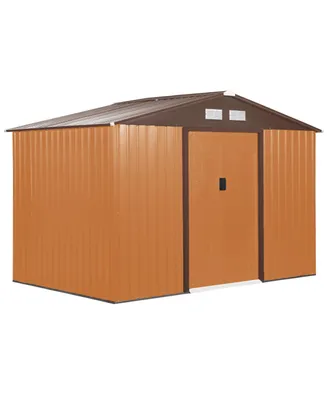 Outsunny 9' x 6' Steel Outdoor Utility Storage Tool Shed Kit Backyard